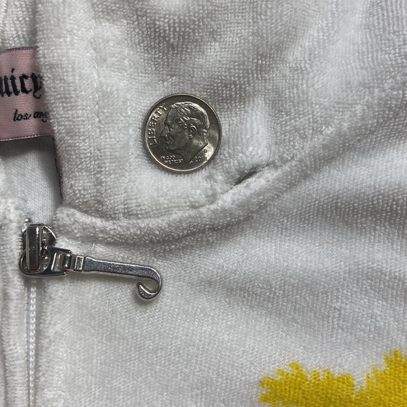 Juicy Couture Hooded Short Sleeve Terry Cloth Sweatshirt Size XXS - Picture 14 of 15